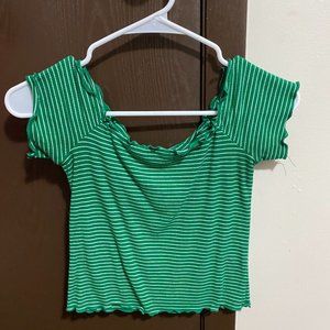 green crop top